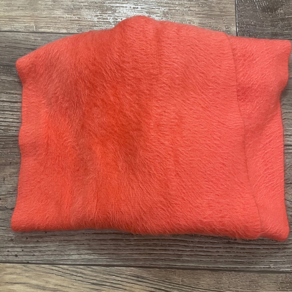 Cejon Bright Coral Fuzzy Infinity Scarf One Size Acrylic‎